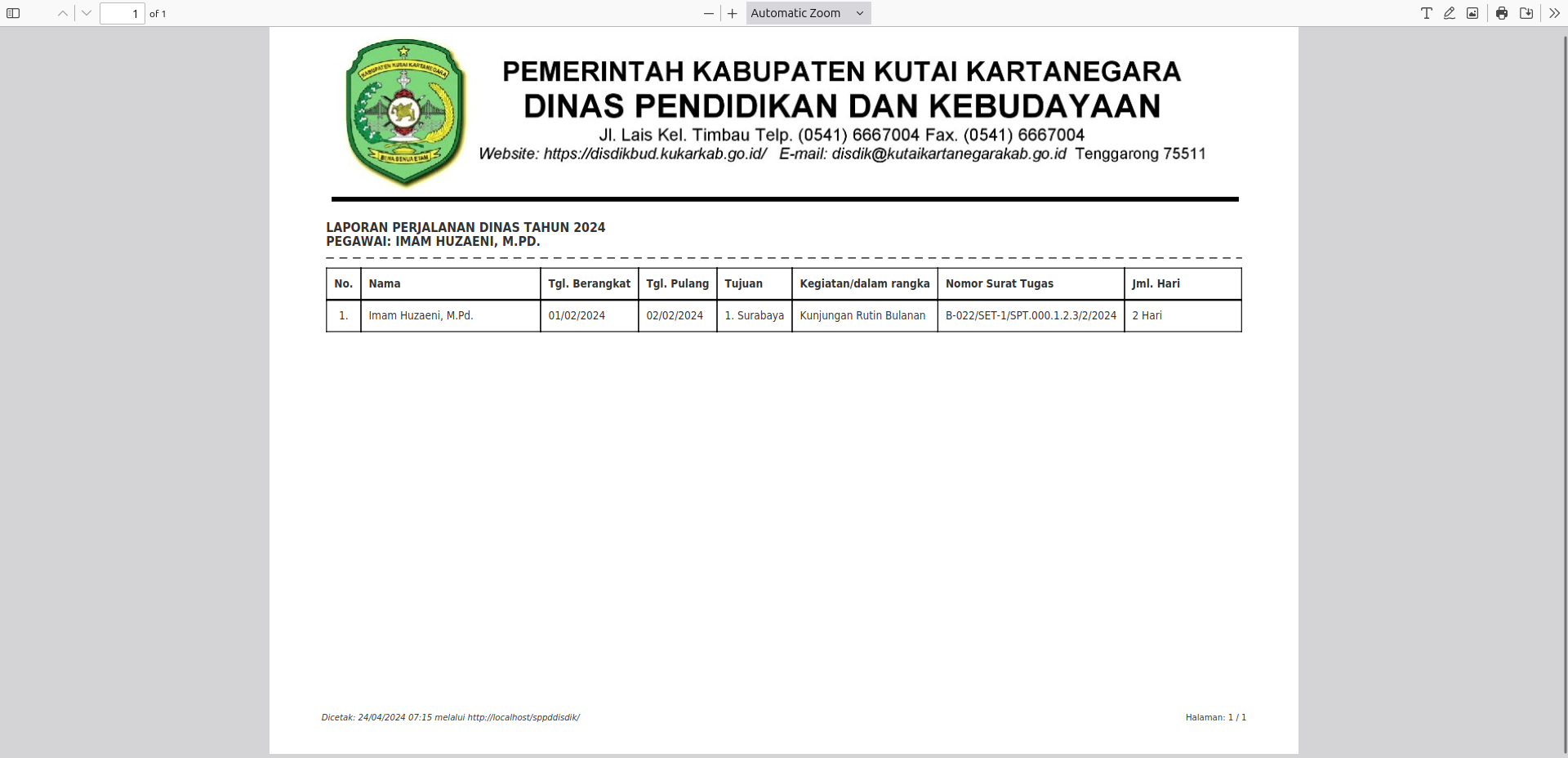 Aplikasi Surat Perintah Perjalanan Dinas SPPD, E-Perjadin - 18