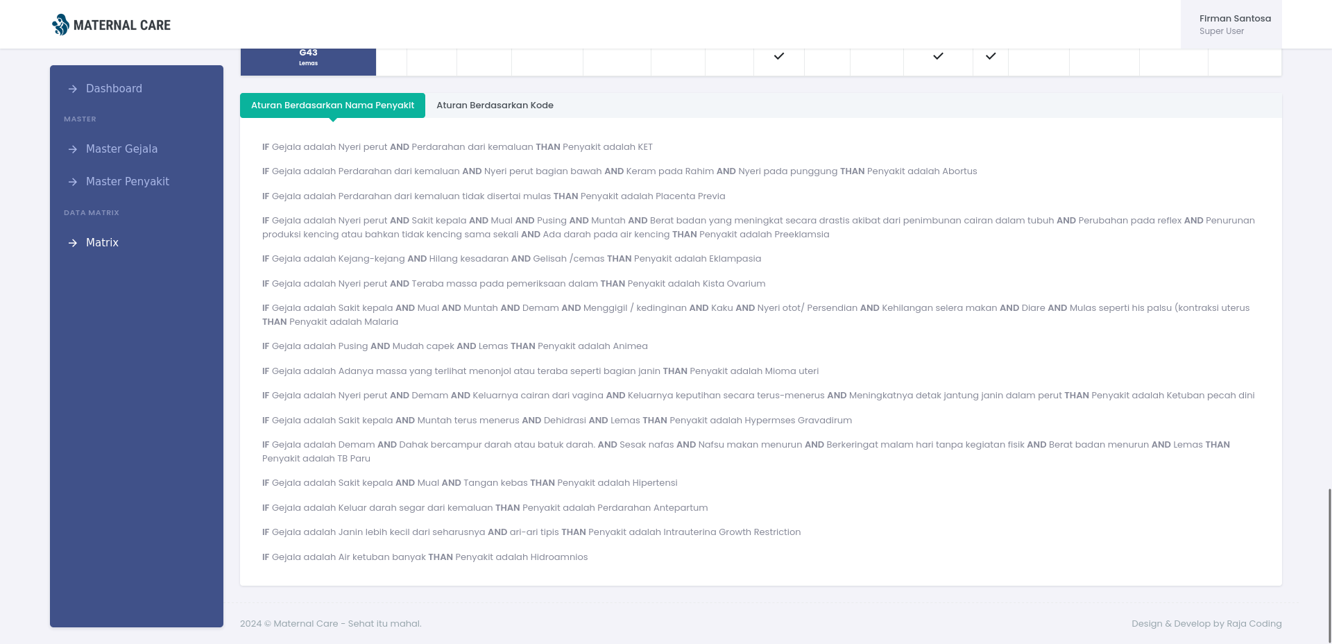 Source Code Aplikasi Maternal Care (Kehamilan) dengan Forward Chaining - 13